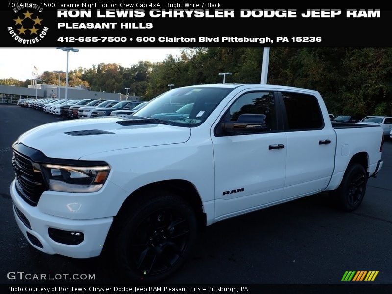 Bright White / Black 2024 Ram 1500 Laramie Night Edition Crew Cab 4x4