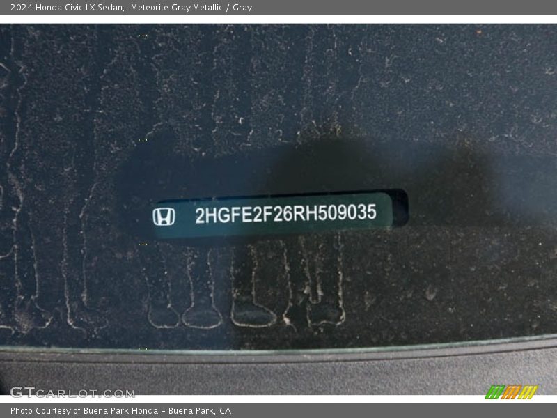 Meteorite Gray Metallic / Gray 2024 Honda Civic LX Sedan