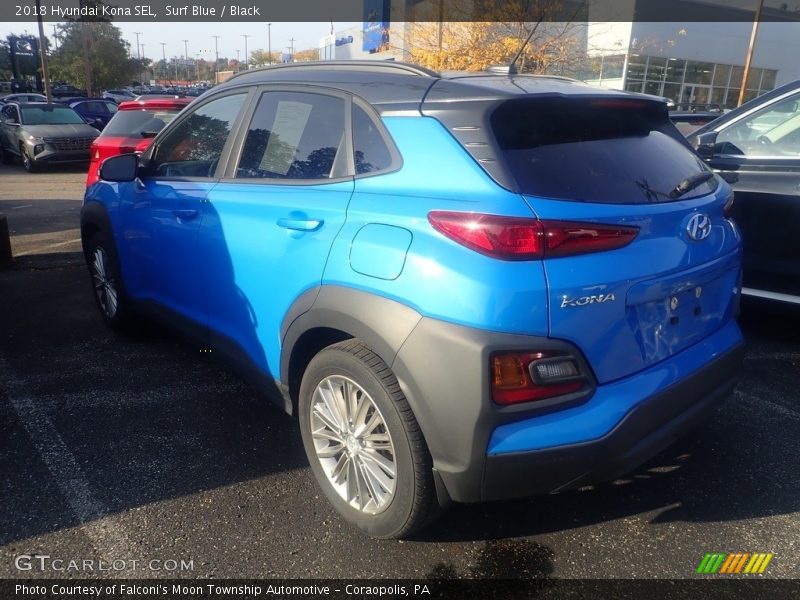 Surf Blue / Black 2018 Hyundai Kona SEL