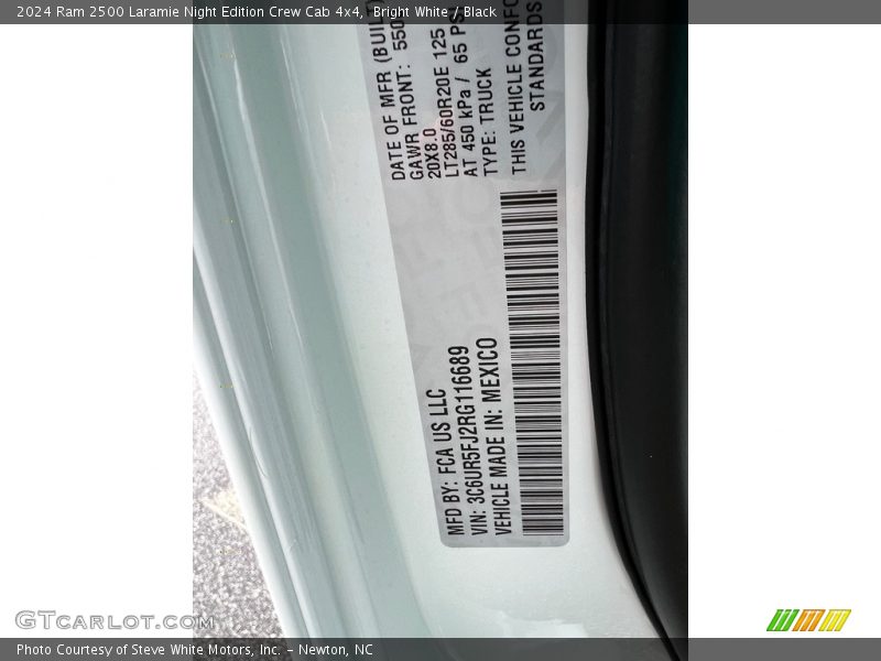 Bright White / Black 2024 Ram 2500 Laramie Night Edition Crew Cab 4x4