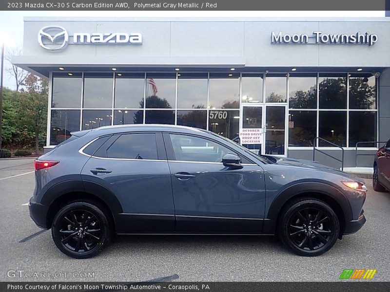 Polymetal Gray Metallic / Red 2023 Mazda CX-30 S Carbon Edition AWD