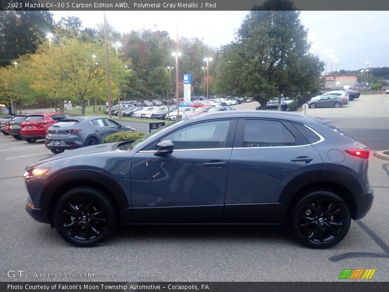 Polymetal Gray Metallic / Red 2023 Mazda CX-30 S Carbon Edition AWD