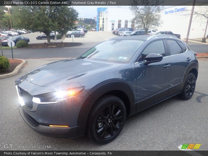 Polymetal Gray Metallic / Red 2023 Mazda CX-30 S Carbon Edition AWD