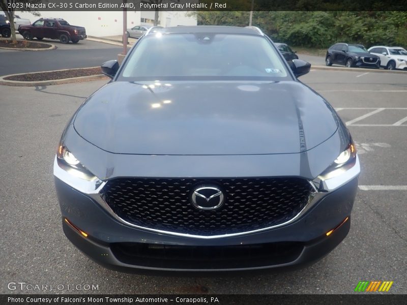 Polymetal Gray Metallic / Red 2023 Mazda CX-30 S Carbon Edition AWD