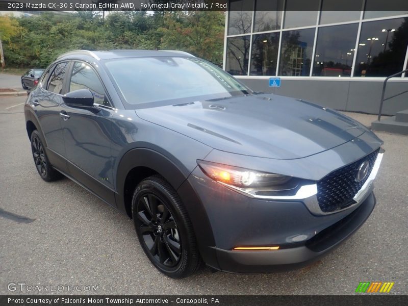Polymetal Gray Metallic / Red 2023 Mazda CX-30 S Carbon Edition AWD