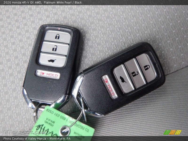 Platinum White Pearl / Black 2020 Honda HR-V EX AWD