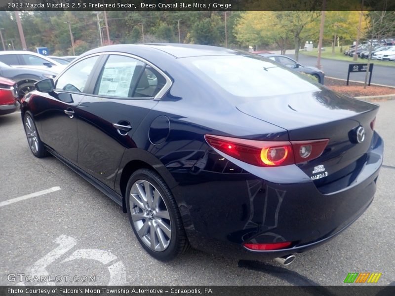 Deep Crystal Blue Mica / Greige 2023 Mazda Mazda3 2.5 S Preferred Sedan