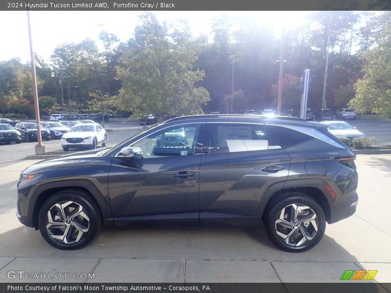 Portofino Gray / Black 2024 Hyundai Tucson Limited AWD
