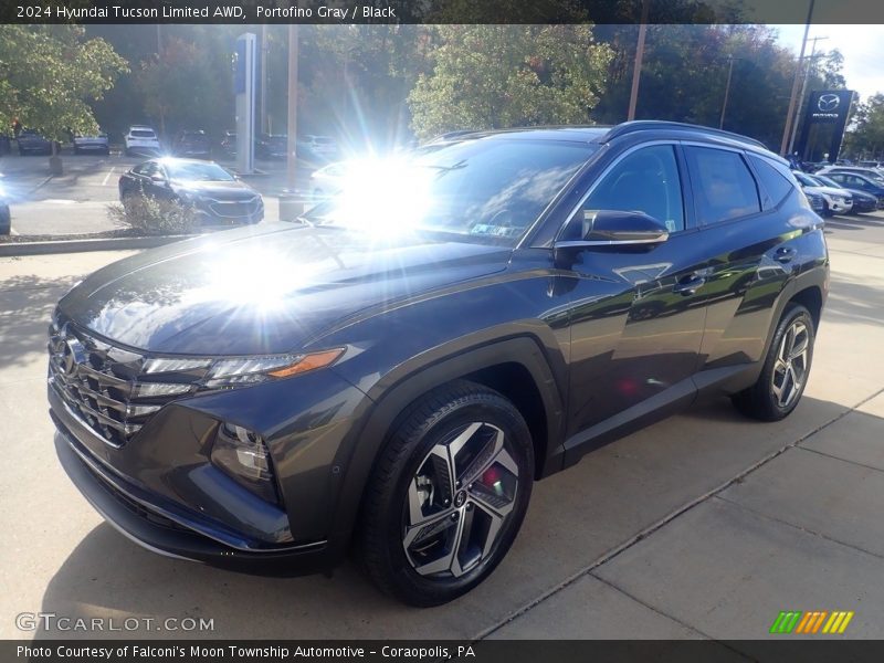 Portofino Gray / Black 2024 Hyundai Tucson Limited AWD
