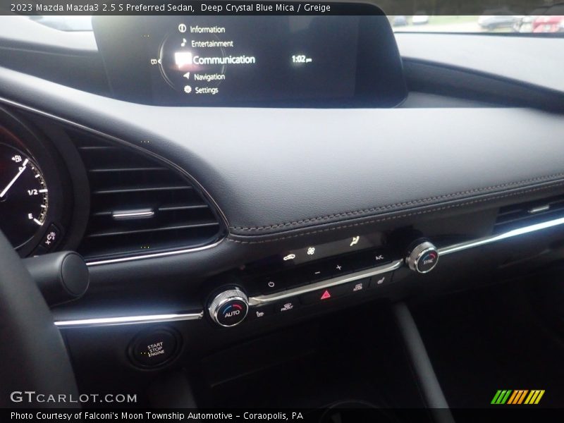 Deep Crystal Blue Mica / Greige 2023 Mazda Mazda3 2.5 S Preferred Sedan