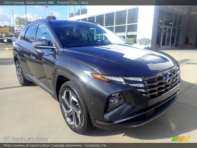 Portofino Gray / Black 2024 Hyundai Tucson Limited AWD