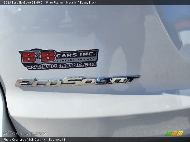 White Platinum Metallic / Ebony Black 2019 Ford EcoSport SE 4WD