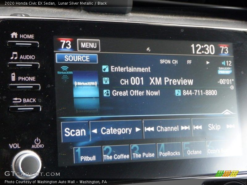 Lunar Silver Metallic / Black 2020 Honda Civic EX Sedan