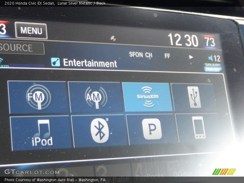 Lunar Silver Metallic / Black 2020 Honda Civic EX Sedan