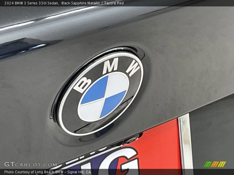 Black Sapphire Metallic / Tacora Red 2024 BMW 3 Series 330i Sedan