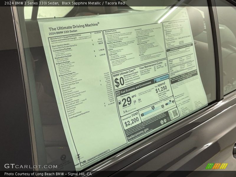  2024 3 Series 330i Sedan Window Sticker