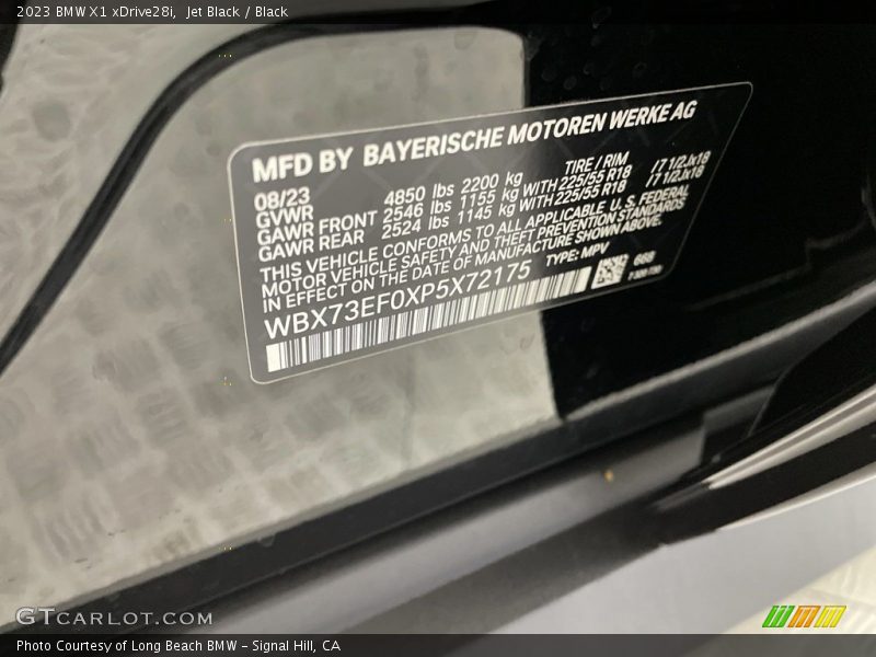 2023 X1 xDrive28i Jet Black Color Code 668