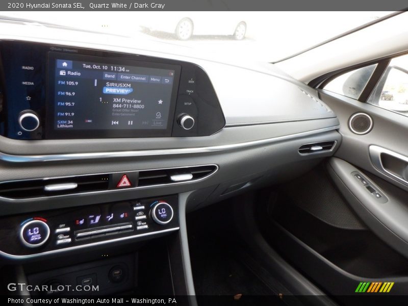 Quartz White / Dark Gray 2020 Hyundai Sonata SEL