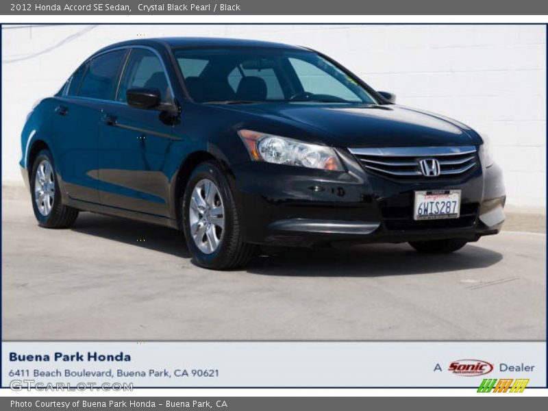 Crystal Black Pearl / Black 2012 Honda Accord SE Sedan