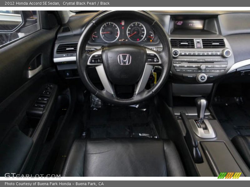 Crystal Black Pearl / Black 2012 Honda Accord SE Sedan