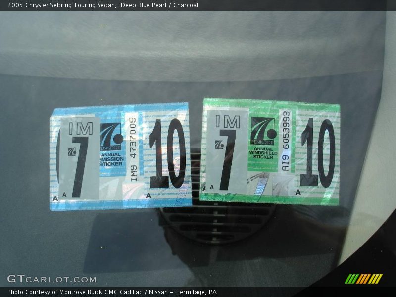 Deep Blue Pearl / Charcoal 2005 Chrysler Sebring Touring Sedan