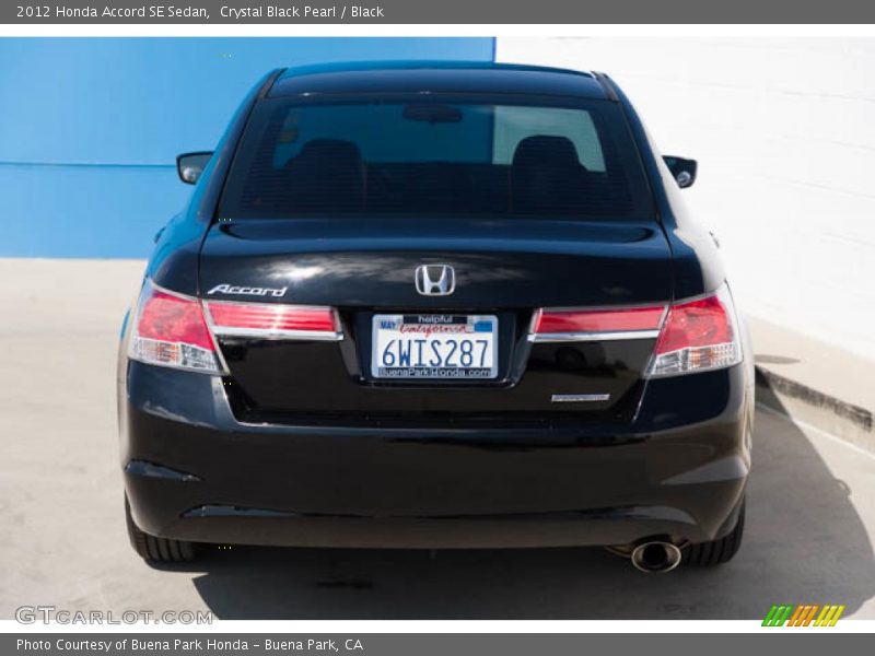 Crystal Black Pearl / Black 2012 Honda Accord SE Sedan