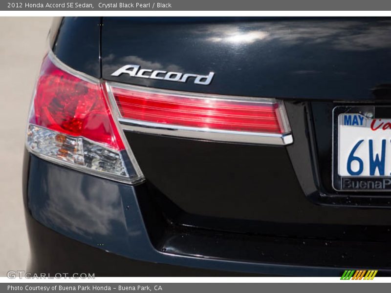 Crystal Black Pearl / Black 2012 Honda Accord SE Sedan