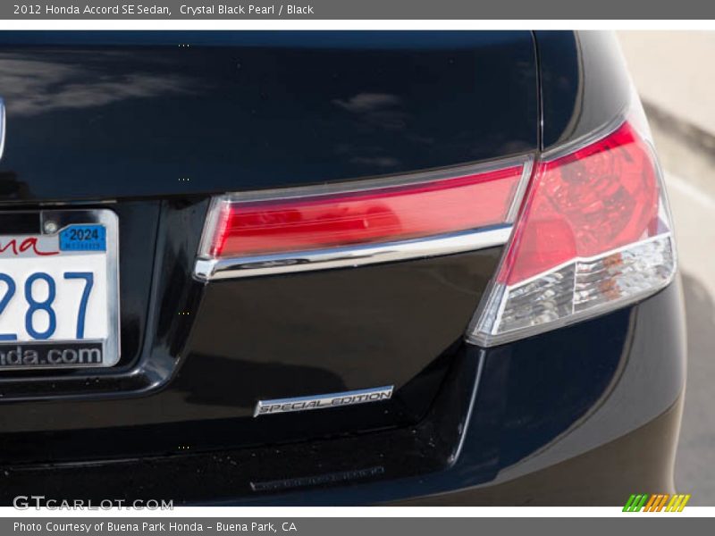 Crystal Black Pearl / Black 2012 Honda Accord SE Sedan