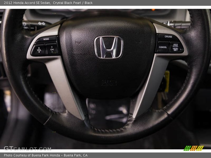 Crystal Black Pearl / Black 2012 Honda Accord SE Sedan