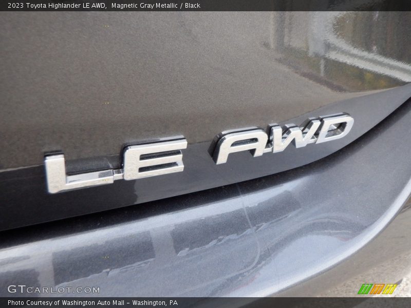 Magnetic Gray Metallic / Black 2023 Toyota Highlander LE AWD