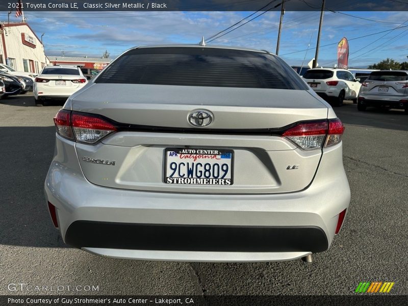 Classic Silver Metallic / Black 2021 Toyota Corolla LE