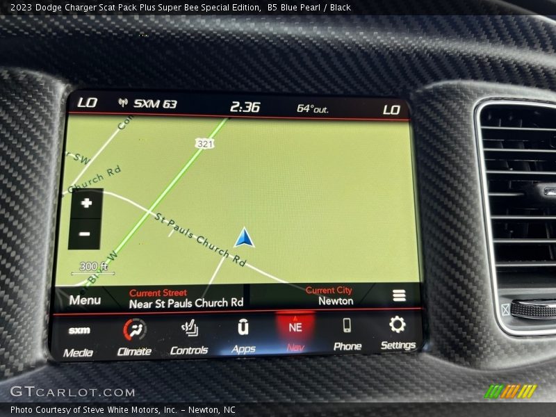 Navigation of 2023 Charger Scat Pack Plus Super Bee Special Edition