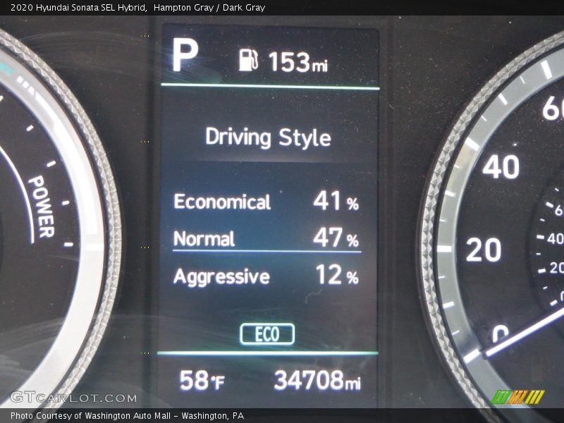 Hampton Gray / Dark Gray 2020 Hyundai Sonata SEL Hybrid