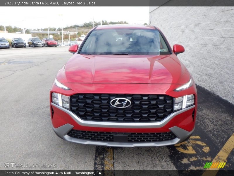 Calypso Red / Beige 2023 Hyundai Santa Fe SE AWD