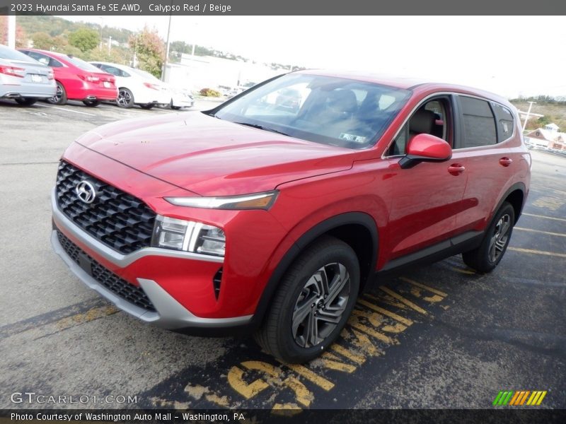 Calypso Red / Beige 2023 Hyundai Santa Fe SE AWD