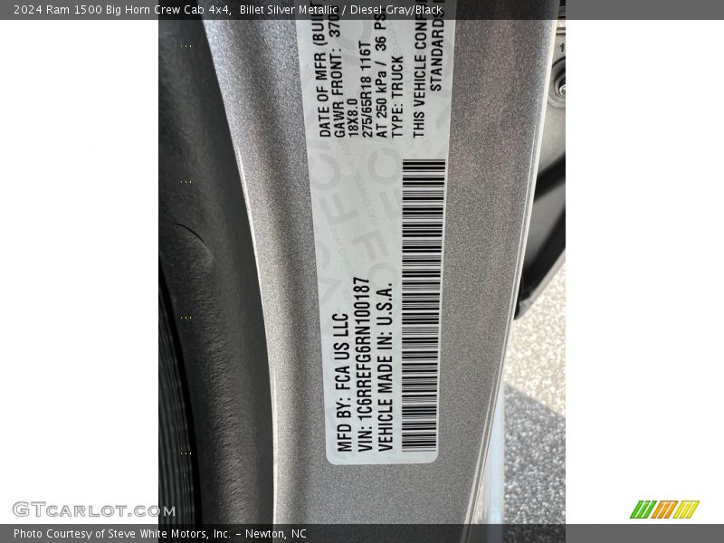 Billet Silver Metallic / Diesel Gray/Black 2024 Ram 1500 Big Horn Crew Cab 4x4