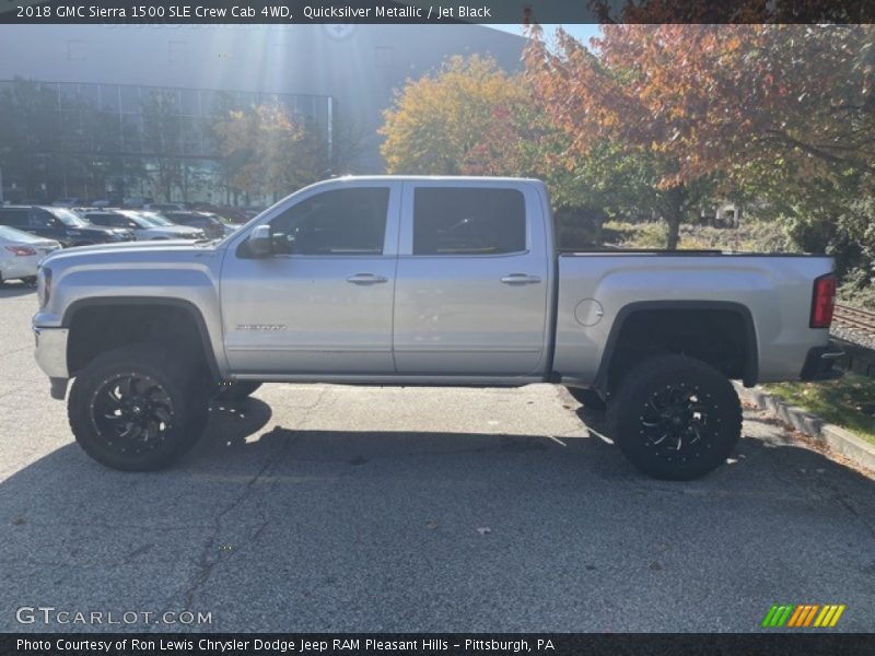 Quicksilver Metallic / Jet Black 2018 GMC Sierra 1500 SLE Crew Cab 4WD