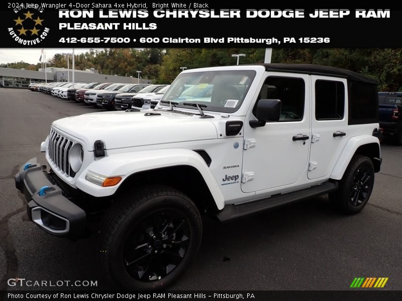 Bright White / Black 2024 Jeep Wrangler 4-Door Sahara 4xe Hybrid