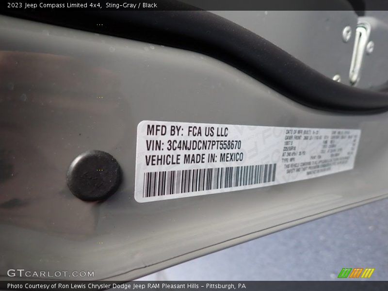 Sting-Gray / Black 2023 Jeep Compass Limited 4x4