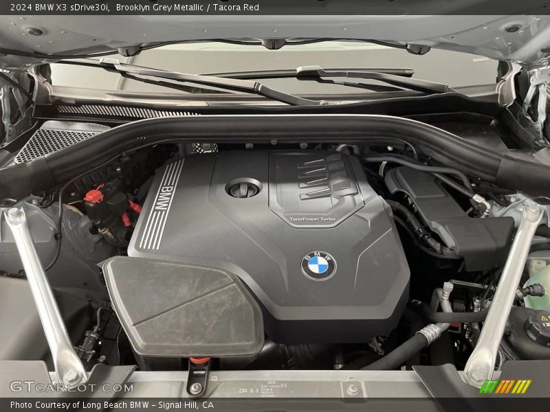 Brooklyn Grey Metallic / Tacora Red 2024 BMW X3 sDrive30i