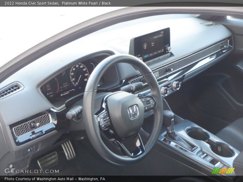 Platinum White Pearl / Black 2022 Honda Civic Sport Sedan