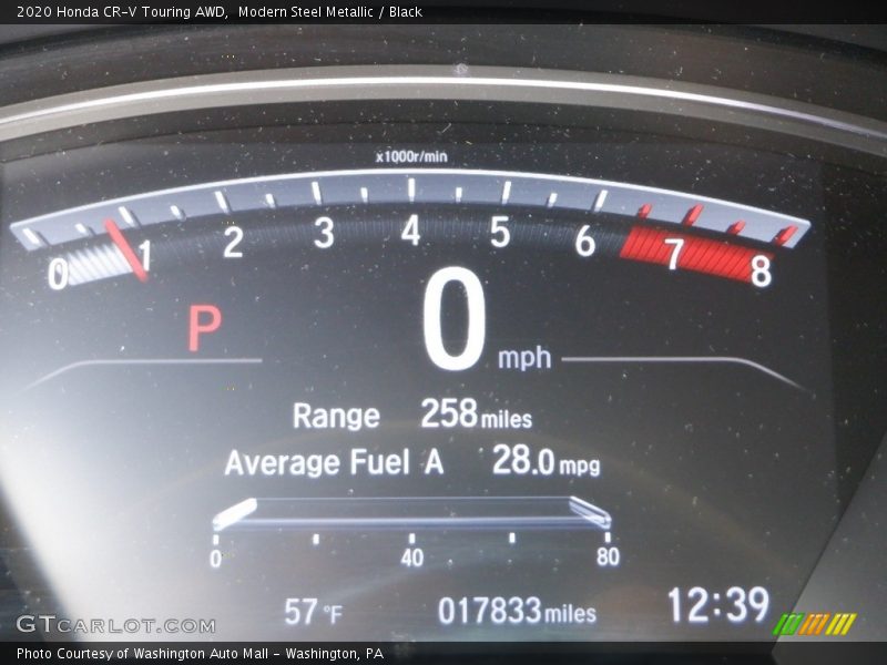 Modern Steel Metallic / Black 2020 Honda CR-V Touring AWD