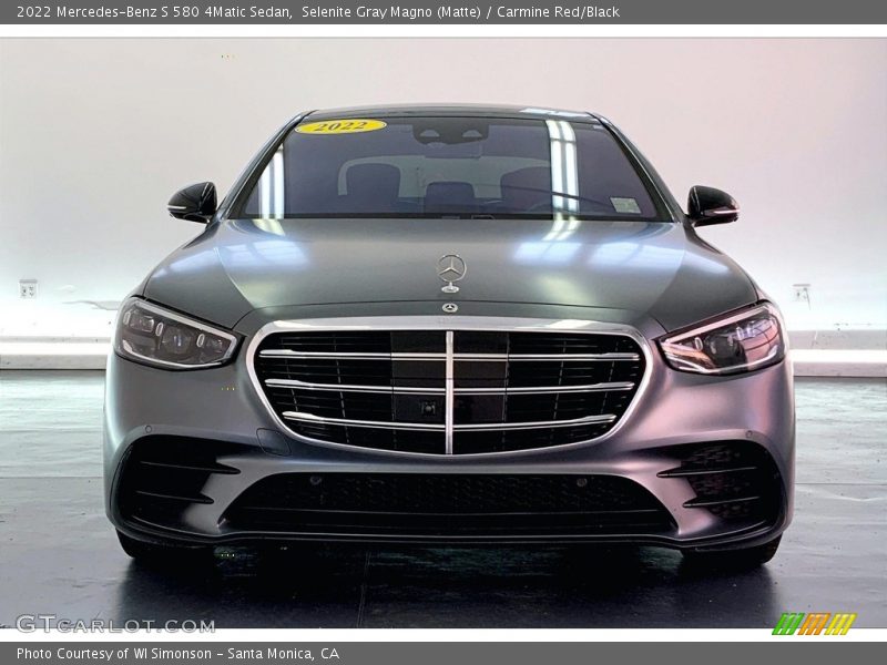 Selenite Gray Magno (Matte) / Carmine Red/Black 2022 Mercedes-Benz S 580 4Matic Sedan