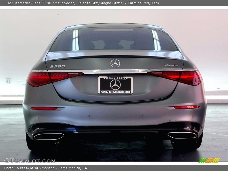 Selenite Gray Magno (Matte) / Carmine Red/Black 2022 Mercedes-Benz S 580 4Matic Sedan