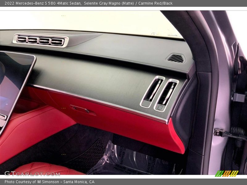 Selenite Gray Magno (Matte) / Carmine Red/Black 2022 Mercedes-Benz S 580 4Matic Sedan