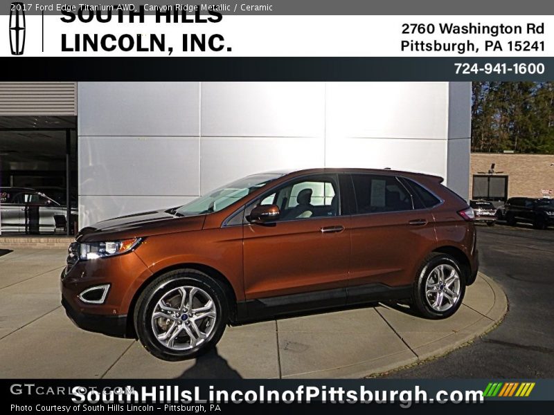 Canyon Ridge Metallic / Ceramic 2017 Ford Edge Titanium AWD