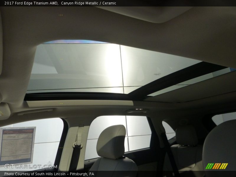 Sunroof of 2017 Edge Titanium AWD