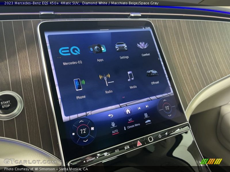 Controls of 2023 EQS 450+ 4Matic SUV