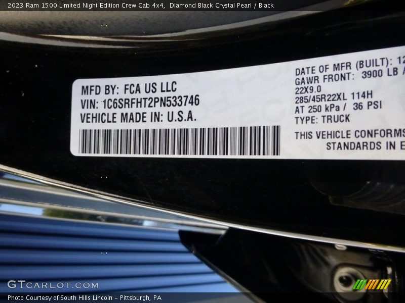 Diamond Black Crystal Pearl / Black 2023 Ram 1500 Limited Night Edition Crew Cab 4x4