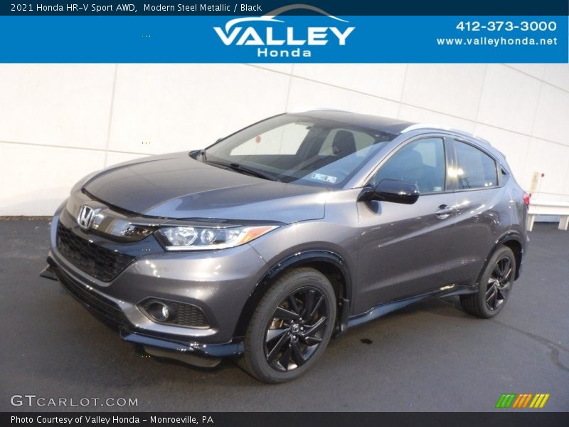 Modern Steel Metallic / Black 2021 Honda HR-V Sport AWD